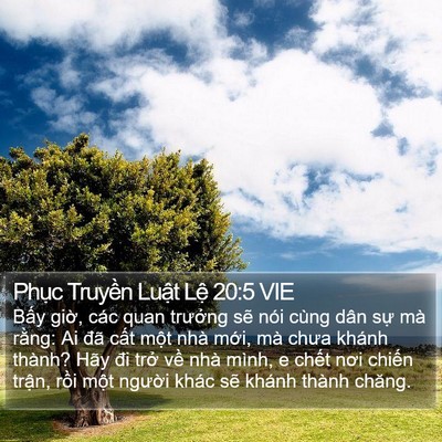 Phục Truyền Luật Lệ 20:5 VIE Bible Verse Image