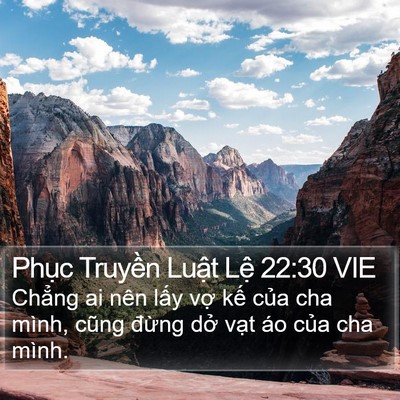 Phục Truyền Luật Lệ 22:30 VIE Bible Verse Image