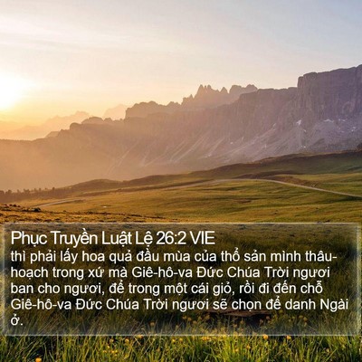 Phục Truyền Luật Lệ 26:2 VIE Bible Verse Image