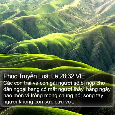 Phục Truyền Luật Lệ 28:32 VIE Bible Verse Image