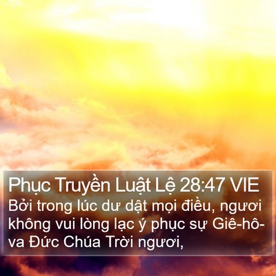 Phục Truyền Luật Lệ 28:47 VIE Bible Verse Image