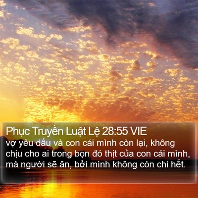 Phục Truyền Luật Lệ 28:55 VIE Bible Verse Image