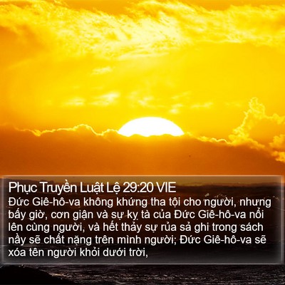 Phục Truyền Luật Lệ 29:20 VIE Bible Verse Image