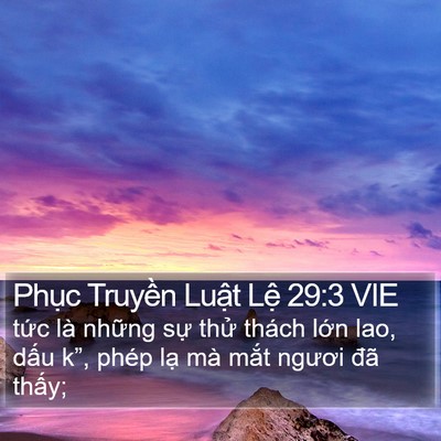 Phục Truyền Luật Lệ 29:3 VIE Bible Verse Image
