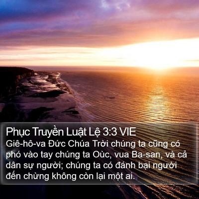 Phục Truyền Luật Lệ 3:3 VIE Bible Verse Image