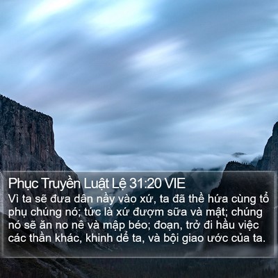 Phục Truyền Luật Lệ 31:20 VIE Bible Verse Image