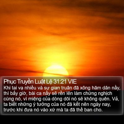 Phục Truyền Luật Lệ 31:21 VIE Bible Verse Image