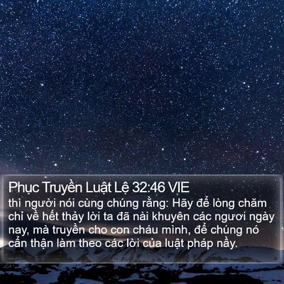 Phục Truyền Luật Lệ 32:46 VIE Bible Verse Image
