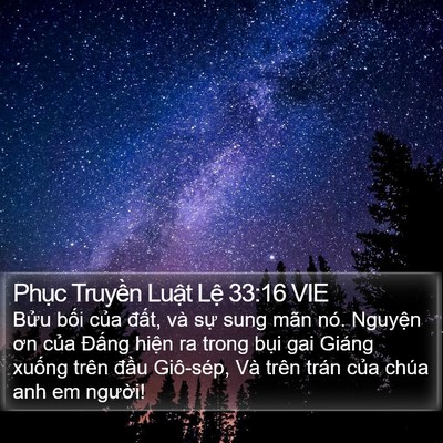 Phục Truyền Luật Lệ 33:16 VIE Bible Verse Image