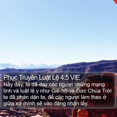 Phục Truyền Luật Lệ 4:5 VIE Bible Verse Image