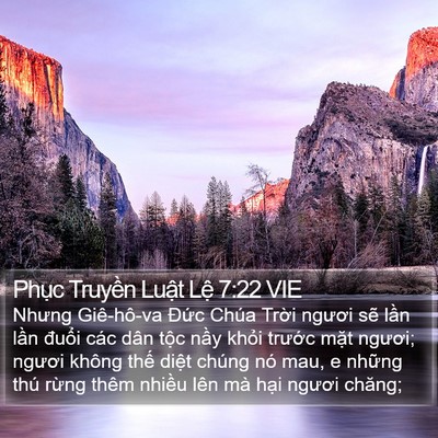 Phục Truyền Luật Lệ 7:22 VIE Bible Verse Image