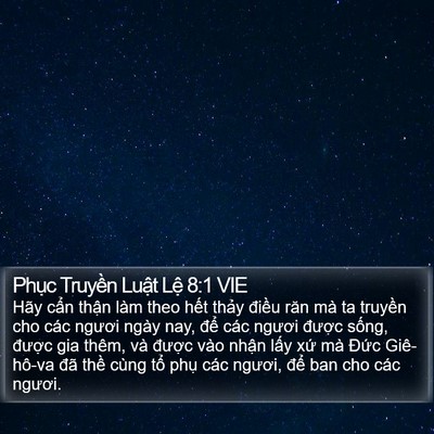 Phục Truyền Luật Lệ 8:1 VIE Bible Verse Image