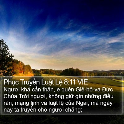 Phục Truyền Luật Lệ 8:11 VIE Bible Verse Image