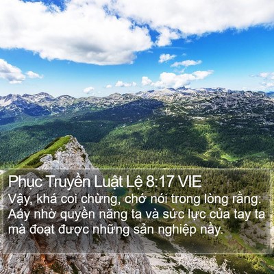 Phục Truyền Luật Lệ 8:17 VIE Bible Verse Image