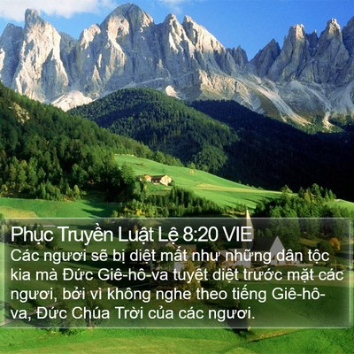 Phục Truyền Luật Lệ 8:20 VIE Bible Verse Image