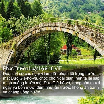 Phục Truyền Luật Lệ 9:18 VIE Bible Verse Image