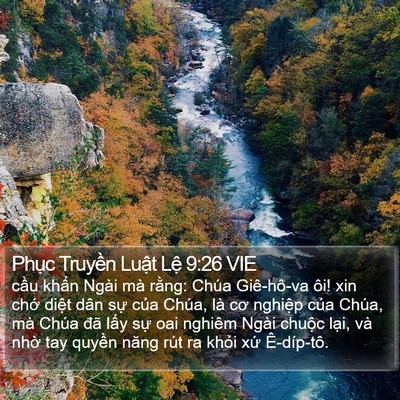 Phục Truyền Luật Lệ 9:26 VIE Bible Verse Image