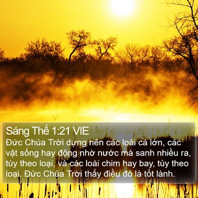 Sáng Thế 1:21 VIE Bible Verse Image