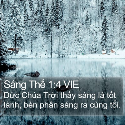 Sáng Thế 1:4 VIE Bible Verse Image