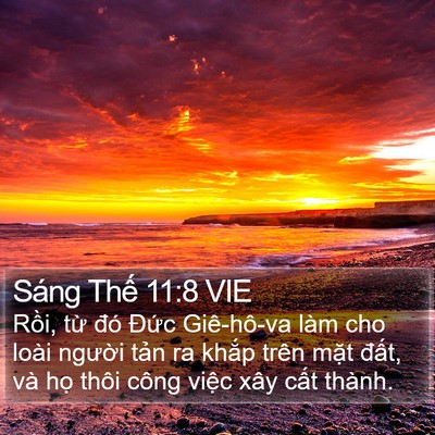 Sáng Thế 11:8 VIE Bible Verse Image