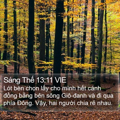 Sáng Thế 13:11 VIE Bible Verse Image