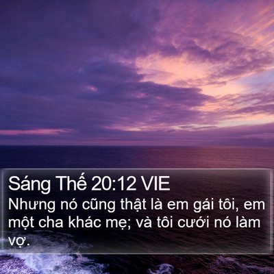 Sáng Thế 20:12 VIE Bible Verse Image