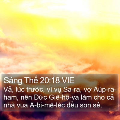 Sáng Thế 20:18 VIE Bible Verse Image