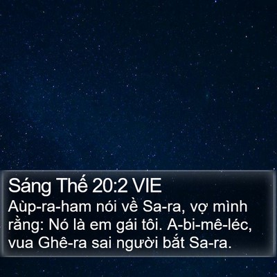Sáng Thế 20:2 VIE Bible Verse Image