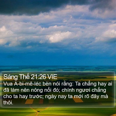 Sáng Thế 21:26 VIE Bible Verse Image