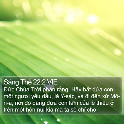 Sáng Thế 22:2 VIE Bible Verse Image