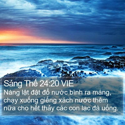 Sáng Thế 24:20 VIE Bible Verse Image