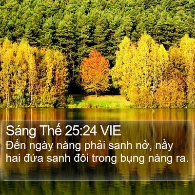 Sáng Thế 25:24 VIE Bible Verse Image