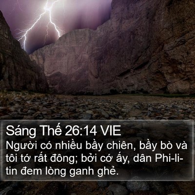 Sáng Thế 26:14 VIE Bible Verse Image