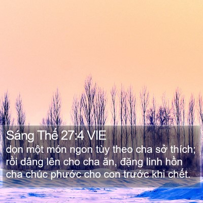 Sáng Thế 27:4 VIE Bible Verse Image