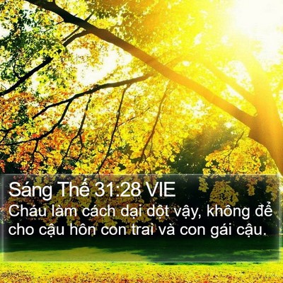 Sáng Thế 31:28 VIE Bible Verse Image
