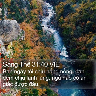 Sáng Thế 31:40 VIE Bible Verse Image