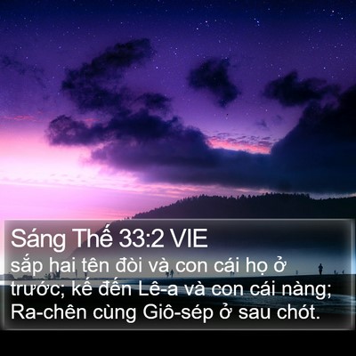 Sáng Thế 33:2 VIE Bible Verse Image