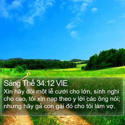 Sáng Thế 34:12 VIE Bible Verse Image