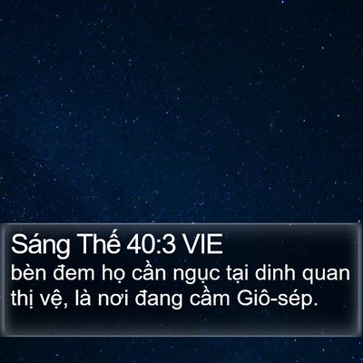 Sáng Thế 40:3 VIE Bible Verse Image