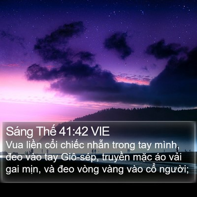 Sáng Thế 41:42 VIE Bible Verse Image