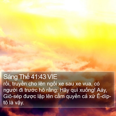 Sáng Thế 41:43 VIE Bible Verse Image