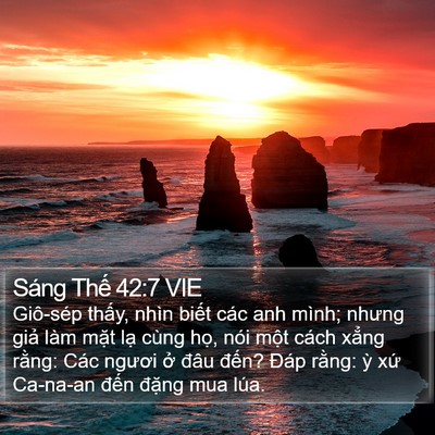 Sáng Thế 42:7 VIE Bible Verse Image