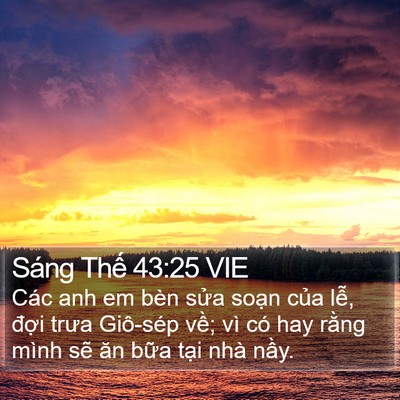 Sáng Thế 43:25 VIE Bible Verse Image