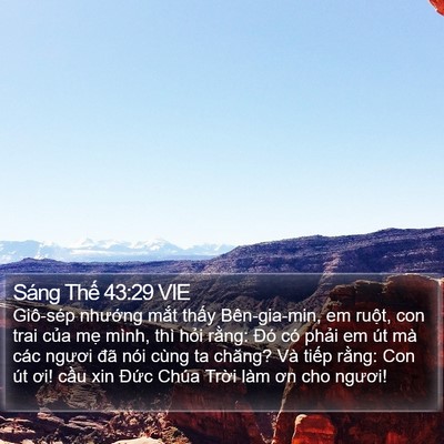 Sáng Thế 43:29 VIE Bible Verse Image