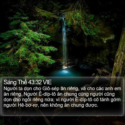 Sáng Thế 43:32 VIE Bible Verse Image