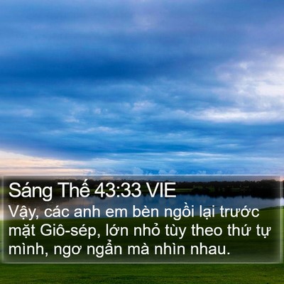 Sáng Thế 43:33 VIE Bible Verse Image
