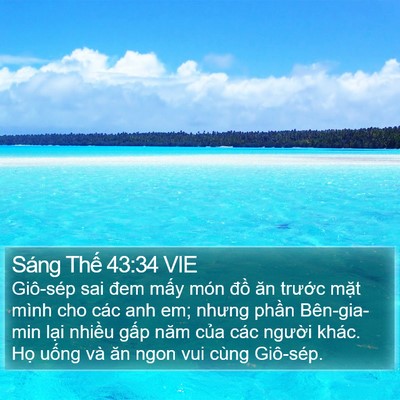 Sáng Thế 43:34 VIE Bible Verse Image