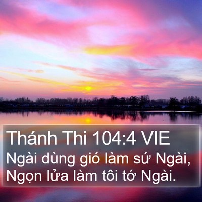 Thánh Thi 104:4 VIE Bible Verse Image