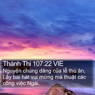 Thánh Thi 107:22 VIE Bible Verse Image