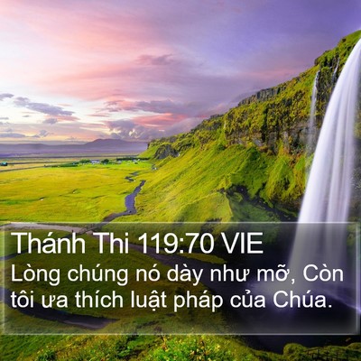 Thánh Thi 119:70 VIE Bible Verse Image